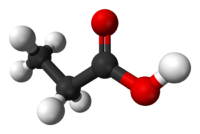Пропионовая кислота: вид молекулы