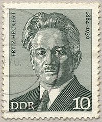 Фриц Хеккерт на марке ГДР