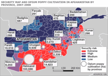 220px Afghanistan map security by district and opium poppy cultivation by province 2007 2008