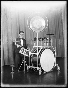 220px Dance band drummer at Mark Foy%27s Empress Ballroom from The Powerhouse Museum