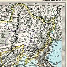 как правильно написать маньчжурия. 220px Stielers Handatlas 1891 62 NE. как правильно написать маньчжурия фото. как правильно написать маньчжурия-220px Stielers Handatlas 1891 62 NE. картинка как правильно написать маньчжурия. картинка 220px Stielers Handatlas 1891 62 NE. Кроме того, на китайских картах, как часть исторической Маньчжурии, обычно показывают Сахалин, хотя это прямо не упоминается в Нерчинском договоре.
