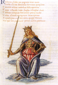 Gherardo di giovannid el fora, retorica, in marziano capella de nuptiis philologiae et mercurii, ms. urb lat 329 f 64v bibl ap vat.jpg