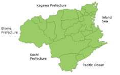 Карта префектуры Токусима