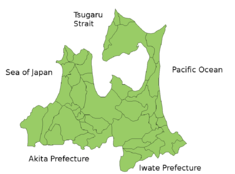 Карта префектуры Аомори