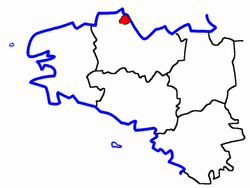 Кантон на карте департамента Кот-д’Армор