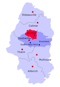 Кантон на карте департамента Верхний Рейн