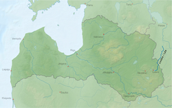Лжа на карте Латвии