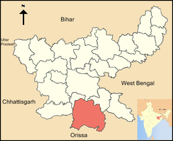 Западный Сингхбхум на карте