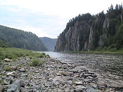 Река Кия в районе посёлка Московка (Тисульского района Кемеровской области)