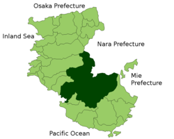 Location of Tanabe in Wakayama Prefecture.