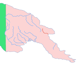 местоположение реки Маркхам отмечено красным