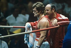 Виктор Савченко во время финального боя ОИ 1980