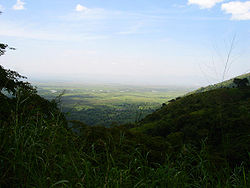 Вид с северных отрогов гор Рувензори на долину реки