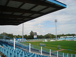 Вид на поле стадиона им. Казимежа Гурского