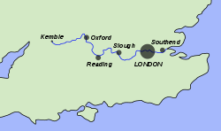 Темза на карте Великобритании
