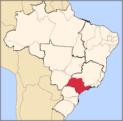 Штат Сан-Паулу на карте Бразилии