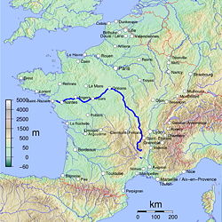 Луара на карте Франции