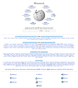 Скриншот многоязычного портала Википедии.