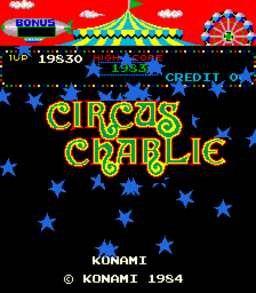 Титульный экран аркадной версии Circus Charlie