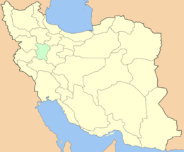 Карта Ирана с подсвеченной провинцией Хамадан