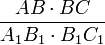 \frac{AB \cdot BC}{A_1B_1 \cdot B_1C_1}