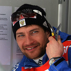 Алексей Петухов во время чемпионата мира по лыжным гонкам в Либереце.