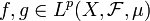 f,g \in L^{p}(X,\mathcal{F},\mu)