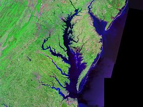 Landsat космический снимок залива