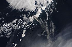 Извержение 2003 года. Спутниковый снимок