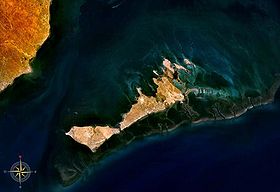 Острова Керкенна из космоса (Черги справа)