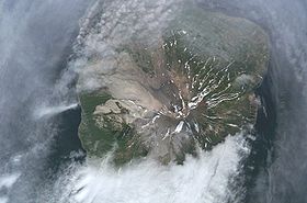 Вулкан Севергина. Снимок с МКС