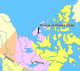 Map indicating Prince of Wales Strait, Northwest Territories, Canada.png