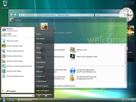Вид рабочего стола Windows Vista