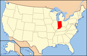 Штат Индиана на карте США