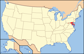 Штат Мэриленд на карте США