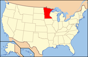Штат Миннесота на карте США