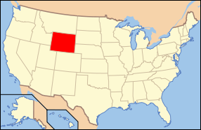 Штат Вайоминг на карте США