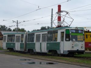 Трамвайный вагон ЛВС-97К (71-14701) выпуска 1998 года. Коломна