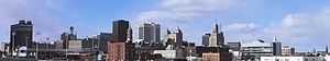 Buffalo, New York from I-190 North entering downtown.jpg