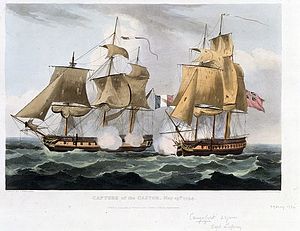 HMS Carysfort (справа) против Castor