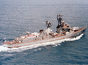 ЭМ «Возбуждённый» проекта 56А,Индийский океан, 6 января 1981 года.