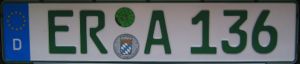 Deutsches Kfz-Kennzeichen für steuerbefreite Fahrzeuge (grüne Schrift).jpg