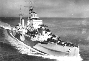 Лёгкий крейсер «Аргонавт» в ноябре 1943 года, после ремонта в США