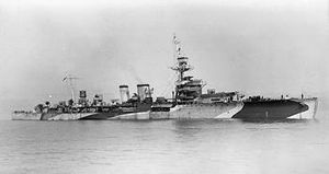 Лёгкий крейсер «Даная» в августе 1943 года