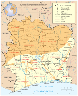 Карта Кот-д’Ивуара