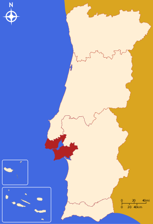 Лиссабонский регион на карте