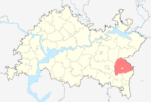 Азнакаевский район на карте