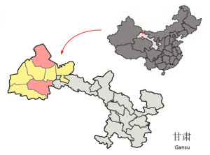 Субэй-Монгольский автономный уезд на карте
