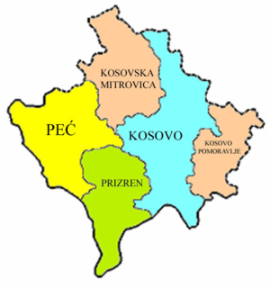Автономный Край Косово и Метохия, карта
