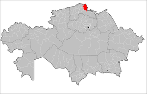 Район имени Магжана Жумабаева на карте